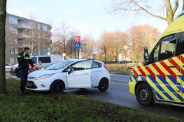 Auto tegen boom gereden