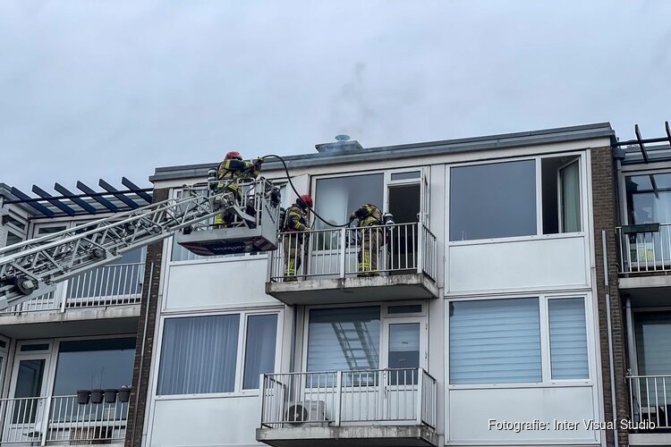 Brand in gevel van flat in Amstelveen